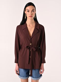 Textured Chocolate Jacket det_2