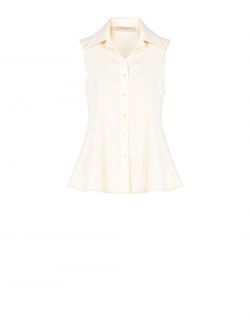 Camicia in Lino Viscosa Beige Chiaro det_4