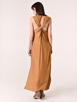 Vestido de viscosa camel det_3