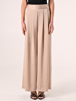 Pantalon ample beige foncé en envers satin det_2