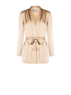 Dark Beige Wrap Jacket with Belt det_4