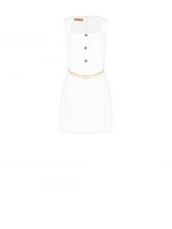 Weißes Kleid mit goldenen Details det_4