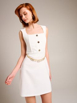 Weißes Kleid mit goldenen Details sp_e1