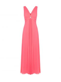 Georgette-Kleid im Empire-Schnitt in Kamelienrosa det_4