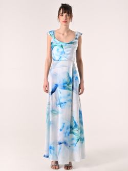 Robe imprimé fleuri à lacets bustier det_1