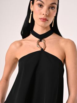 Kurzer Overall mit Volants in Schwarz in_i5