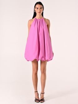 Vestido balloon de algodón rosa chicle det_1