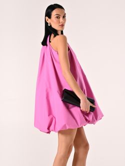 Vestido balloon de algodón rosa chicle sp_e1