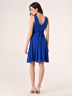 Kleid in Chinablau aus Georgette-Kreppstoff det_3