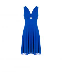 China Blue Crepe Georgette Dress det_4