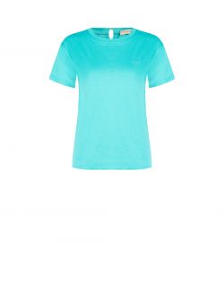 T-Shirt in Cotone Verde Acqua det_4