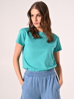 T-Shirt in Cotone Verde Acqua in_i7
