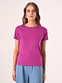 T-Shirt in Cotone Viola Iris det_2
