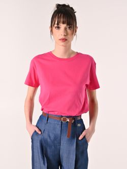 Bawełniany T-shirt fuksja in_i7