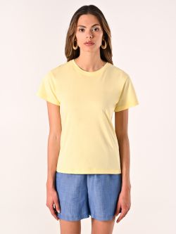 T-Shirt in Cotone Giallo Chiaro det_2