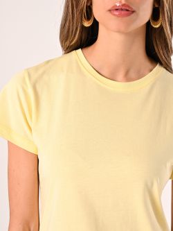 T-Shirt in Cotone Giallo Chiaro in_i5