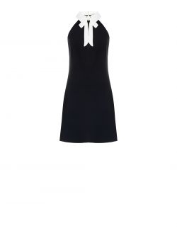 Zweifarbiges Kleid mit Kragen det_4