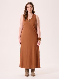 Abito Curvy Marrone in Viscosa det_1