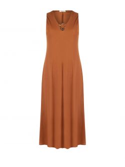 Abito Curvy Marrone in Viscosa det_4