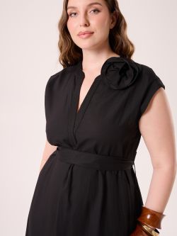 Curvy-Kleid in Schwarz aus Leinen und Viskose in_i5