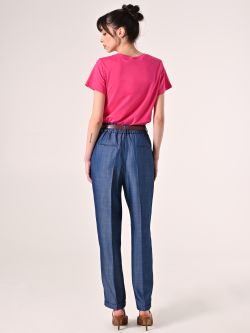 Hose aus Chambray mit Gürtel det_3