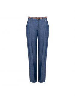 Hose aus Chambray mit Gürtel det_4