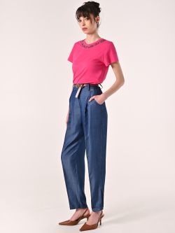 Hose aus Chambray mit Gürtel in_i7