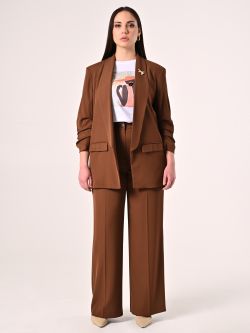 Curvy Chocolate Open Jacket det_1