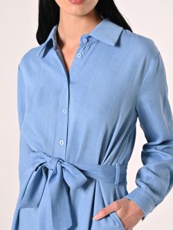 Hemdblusenkleid in Hellblau aus Cady in_i5