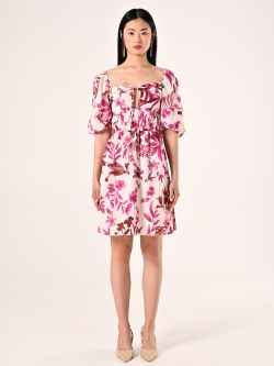 Vestido de estampado floral iris violeta det_1