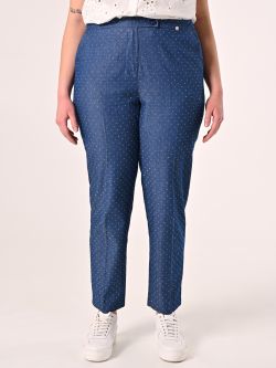 Curvy Chambray Trousers with Rhinestones det_2