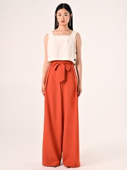 Orange Trousers in Viscose Blend det_1