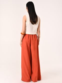 Orange Trousers in Viscose Blend det_3