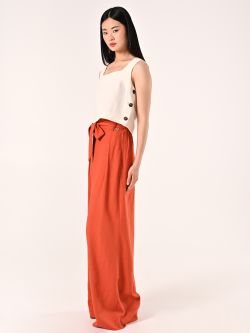 Orange Trousers in Viscose Blend in_i7