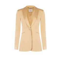 Veste beige foncé en coton avec coutures contrastées det_4