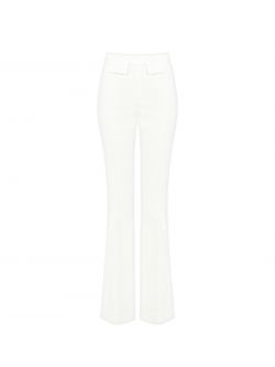 Pantaloni Bianchi  in Cotone con Patte det_4