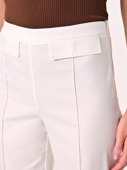 Pantaloni Bianchi  in Cotone con Patte in_i5