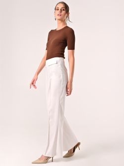 Pantaloni Bianchi  in Cotone con Patte in_i7