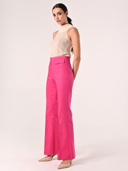 Fuchsia Cotton Trousers with Flap Pockets in_i7