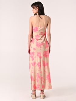 Abito con collo Gioiello Beige Scuro & Rosa Camelia det_3