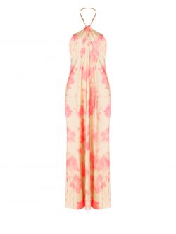 Abito con collo Gioiello Beige Scuro & Rosa Camelia det_4