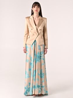 Dark Beige Viscose Satin Jacket det_1
