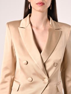 Dark Beige Viscose Satin Jacket in_i5