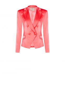 Camellia Pink Viscose Satin Jacket det_4