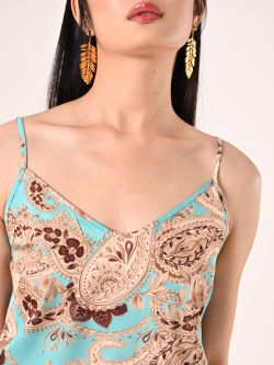 Top stampa Paisley Verde Acqua in_i5