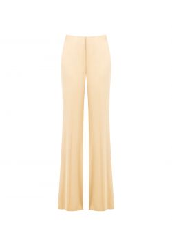 Pantaloni in Raso di Viscosa Beige Scuro det_4