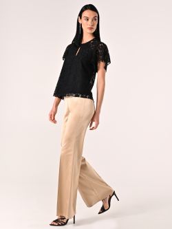 Pantaloni in Raso di Viscosa Beige Scuro in_i7