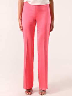 Pantalon rose pâle en satin de viscose det_2