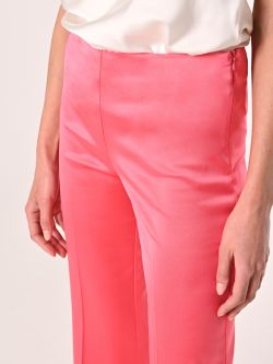 Pantalon rose pâle en satin de viscose in_i5