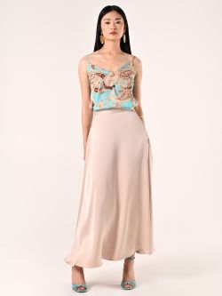 Gonna in Raso Beige Chiaro in_i7